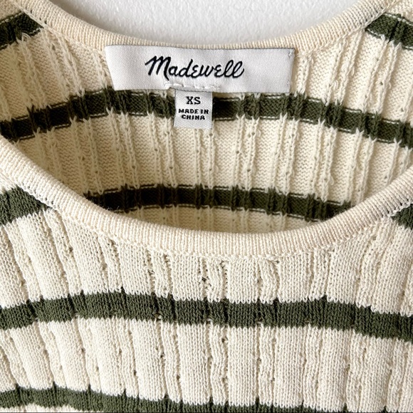 MADEWELL Green And Cream Striped Tie Tank Top XS - Picture 5 of 10
